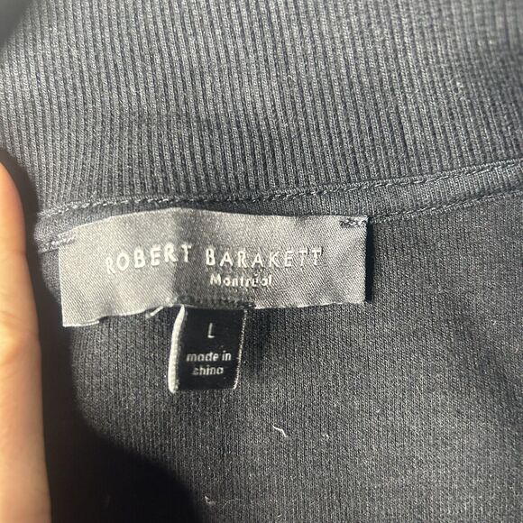 Robert Barakeet Men’s L Mock Neck Zip Cardigan Black Fall Core Winter Sweater - Picture 4 of 9